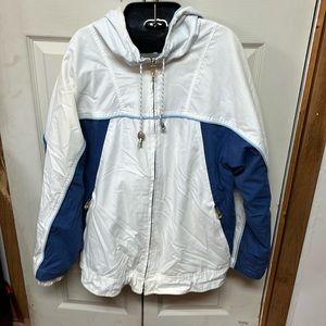 Vintage Mulberry Street Windbreaker White Light Blue Dark Blue,Hooded